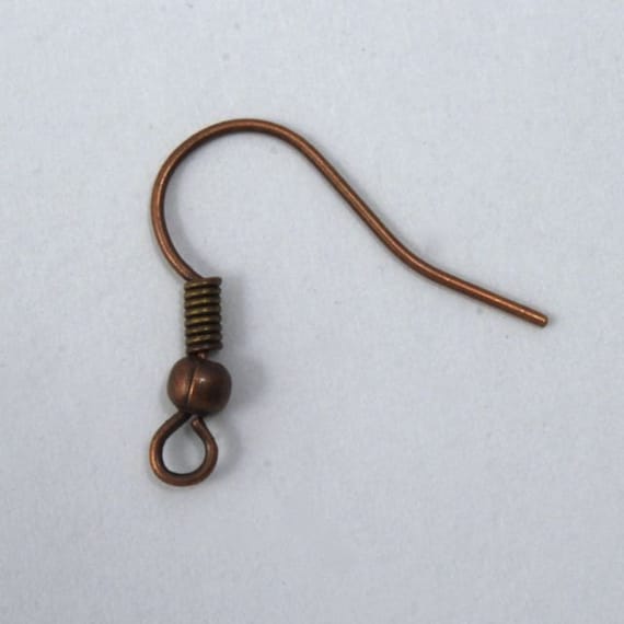 Qty 24 Vintage 45mm Raw Brass Kidney Ear Wires with Spring Earring Findings