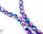 12mm Metallic Blue Purple Two Tone Fire Polished Bead (12 Pcs) FPX167