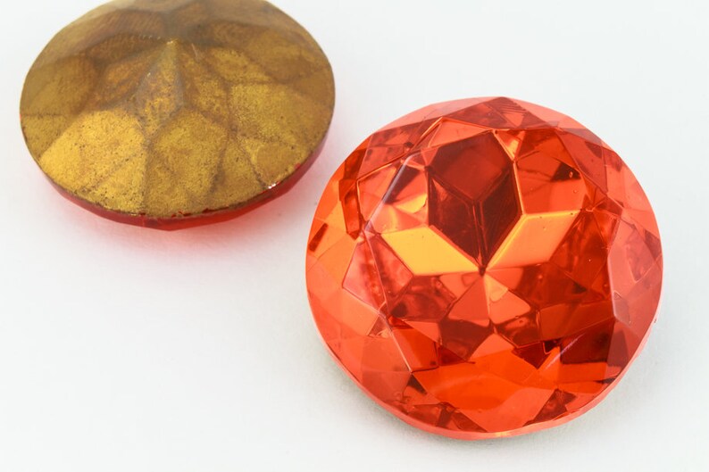 25mm Hyacinth Faceted Point Back Fancy Stone XGP006G Etsy