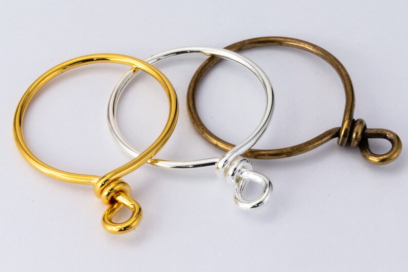 #CK802 10 Pcs 20mm Bright Gold TierraCast Brass Wire Hoop 17 Gauge