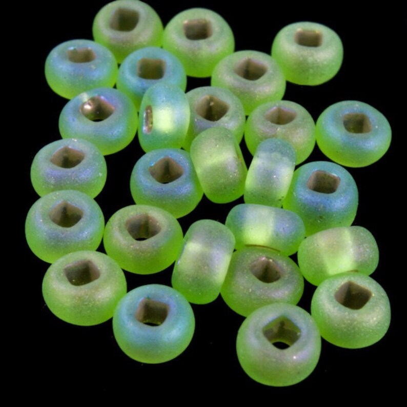 #BL1077 12 Kilo 60 Matte Silver Lined Olivine Czech Seed Bead