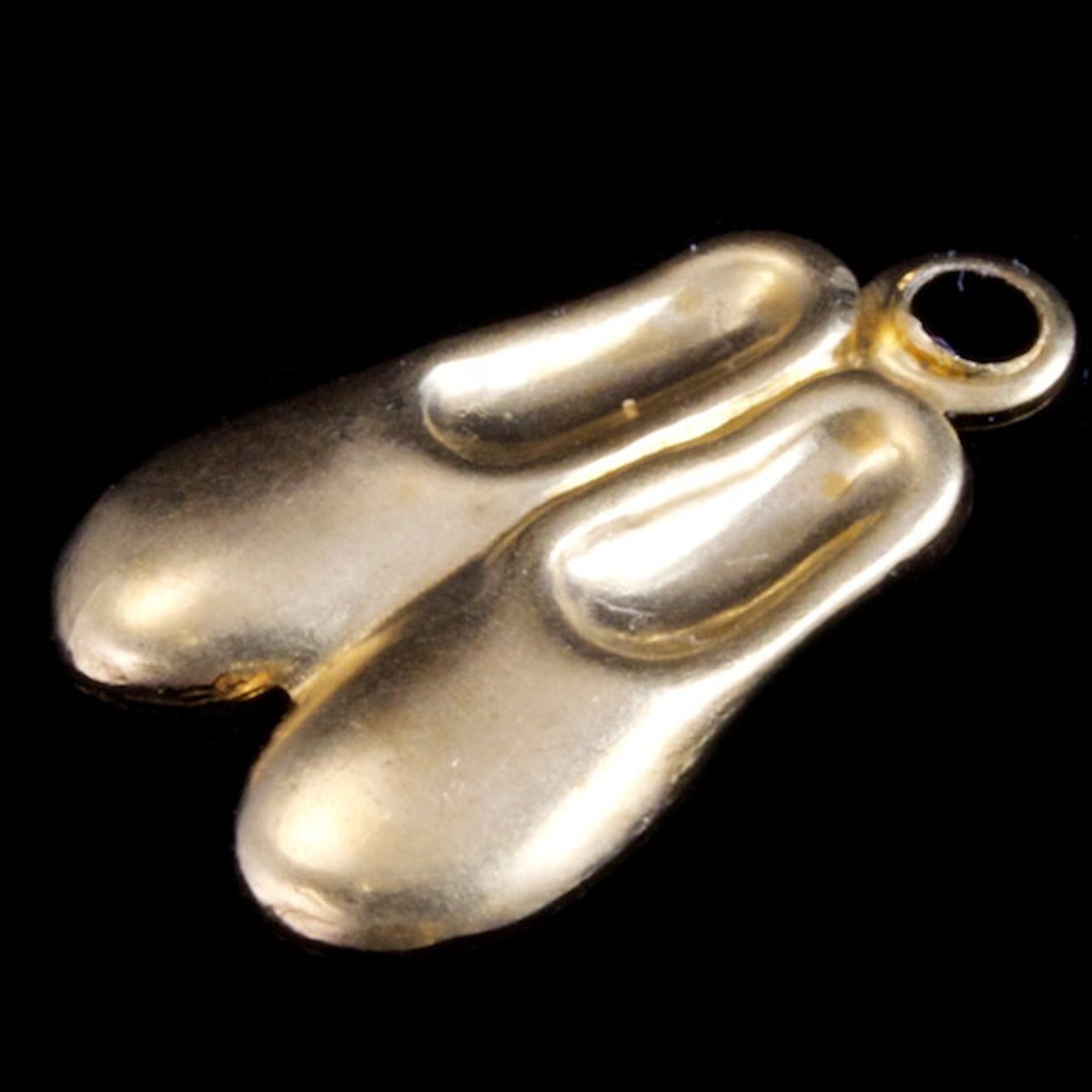 10mm brass ballet slippers (4 pcs) #2806