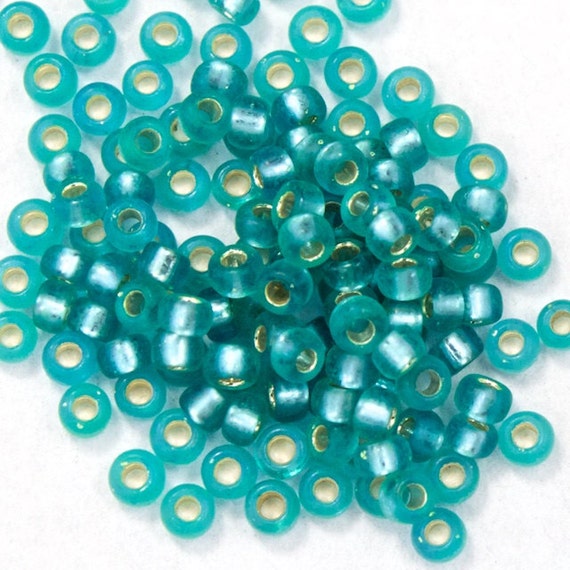 6//0 Japanese seed Beads Transparent Matte S//Lined Dark Teal Round Beads 28Grams