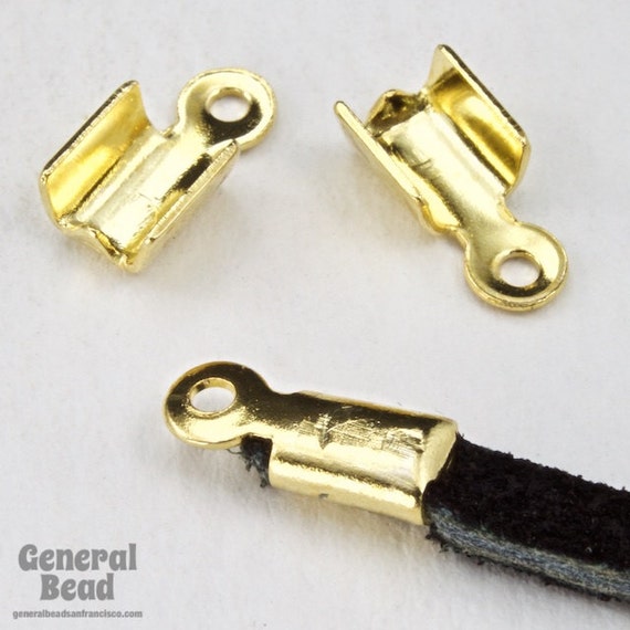 5mm Fold-Over Antique Brass Chain Crimp with Loop #CCE153