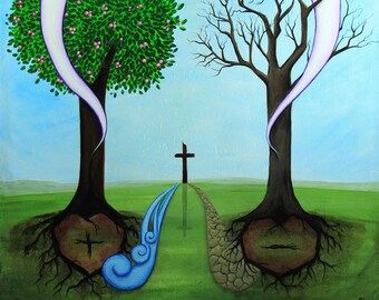 The Tree Trees - 8"x10" Diagram based on LUKE 6:43-45 - Art by Marcia Furman