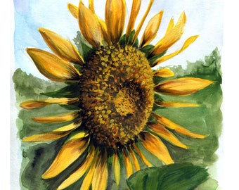 Summer Sunflower 8x10 Art Print - Art by Marcia Furman