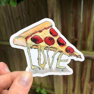 Pizza Love, Pizza Sticker, Vinyl Sticker image 1