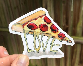 Pizza Love, Pizza Sticker, Vinyl Sticker