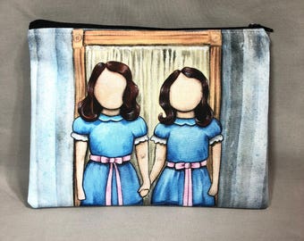 Redrum - Zipper Pouch - Twin Girls From The Shining - Art by Marcia Furman