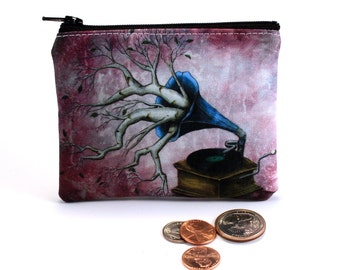 It Just Comes Naturally - Small Zipper Pouch - Whimsical Photograph with Tree Branches - Art by Marcia Furman