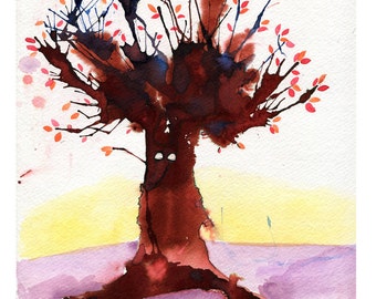 Rorschach Tree  - 8x10 Art Print - Strange and Spooky Autumn Tree - Art by Marcia Furman