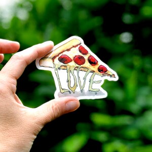 Pizza Love, Pizza Sticker, Vinyl Sticker image 2