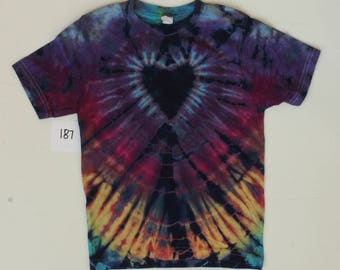 Children's XS Extra Small 100% Cotton Next Level Tie Dye Heart T-Shirt #187 Authentic Phillip Brown Design