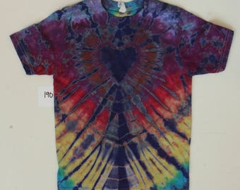Children's Small Next Level 100 Percent combed ringspun cotton Tie Dye Heart T-Shirt #190 Authentic Phillip Brown Design
