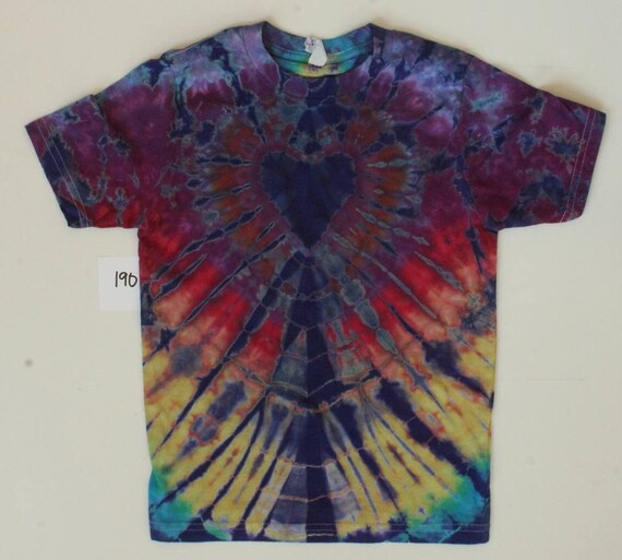 Children's Small Next Level 100 Percent combed ringspun cotton Tie Dye Heart T-Shirt #190 Authentic Phillip Brown Design