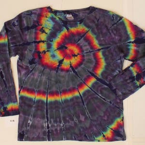 Women's Large LAT Ladies' 100 percent combed ringspun cotton Tie Dyed Long Sleeve #218 Authentic Phillip Brown Design