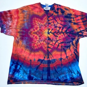 Adult 2XL Orange Star Tie-Dyed Shirt Fruit of the Loom Authentic Phillip Brown Design