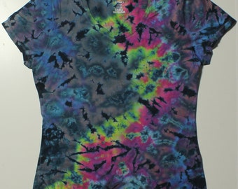 Women's Medium Hanes Ladies 100 percent Ring spun Cotton Milky Way Tie Dye #303 Authentic Phillip Brown Design