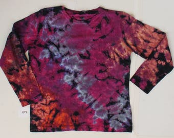 Women's Large LAT Ladies 100 percent combed ringspun cotton Tie Dyed Long Sleeve #207 Authentic Phillip Brown Design