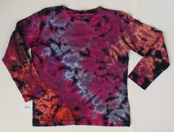 Women's Large LAT Ladies 100 percent combed ringspun cotton Tie Dyed Long Sleeve #207 Authentic Phillip Brown Design