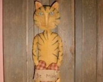 Prim Fish Cat Doll Primitive PATTERN E-pattern Grungy