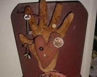 Primitive Heart-N-Hand e-Pattern Prim Love Valentine PATTERN