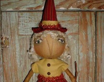 PATTERN Blonde Witch  Primtive Halloween Doll