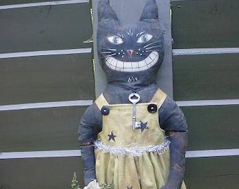 PATTERN Trick or Treat Black Cat Doll Halloween epattern