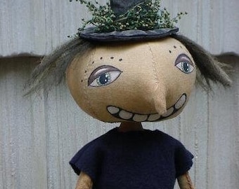 Primitive Grinning Witch DOLL PATTERN e-Pattern prim Halloween