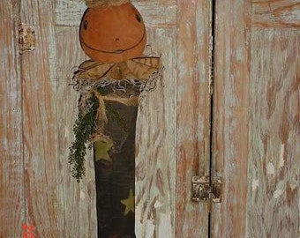 Primitive JOL Jack o Lantern Party Stocking PATTERN Prim Halloween