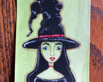 ATC Original ACEO Art Card ELPHABA WiTch painting