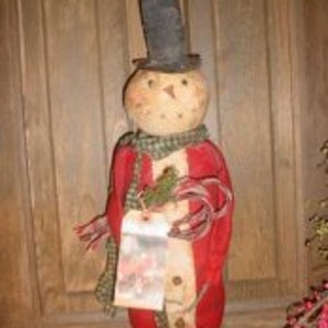 Candy Cane Doll Snowman Primitive PATTERN E-pattern