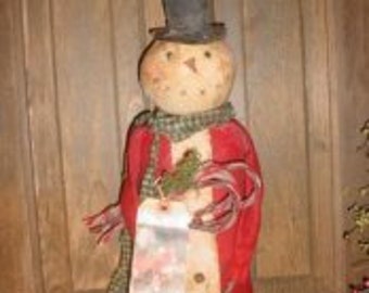 Candy Cane Doll Snowman Primitive PATTERN E-pattern