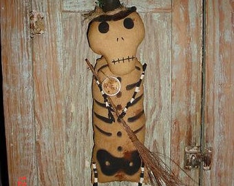 Pattern for Primitive SKELETON WITCH DOLL Epattern Prim Halloween