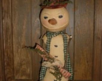 Prim Red Hat Snowman Doll PATTERN Primitive Christman Winter
