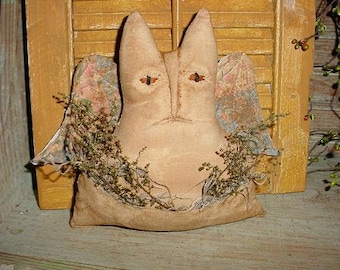 Cat Angel Doll Primitive Pattern Prim CAT ANGEL shelf sitter