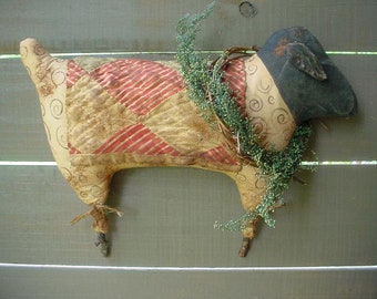 PATTERN Primitive Sheep Doll Ewe Quilt Blanket Prim Folk Art