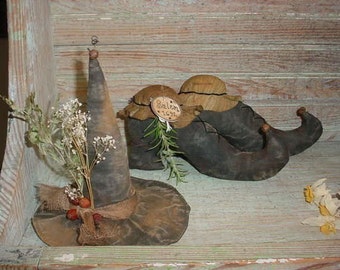 Primitive Witch Hat and Shoes E-PATTERN folk art