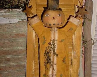 Primitive Reaching for the Stars Snowman Doll Pattern