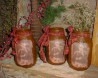 Recipe Pattern HOW TO make Old World Santa Jars Primitive