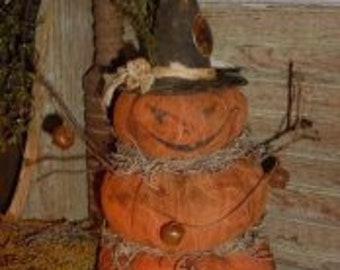 Stapelen JOL Jack-O-lantern Halloween PRIMITIEVE PATROON Heksenhoed