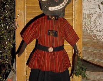 Primitive Vintage Witch Cat Make-do Pattern