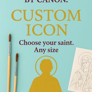 Ícono ortodoxo personalizado pintado a mano: tamaño personalizado y arte mural religioso/santo por encargo