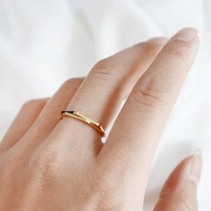 hexagon stacking rings // silver or gold filled . thin honeycomb ring . faceted geometric ring . skinny modern minimalist . non tarnish