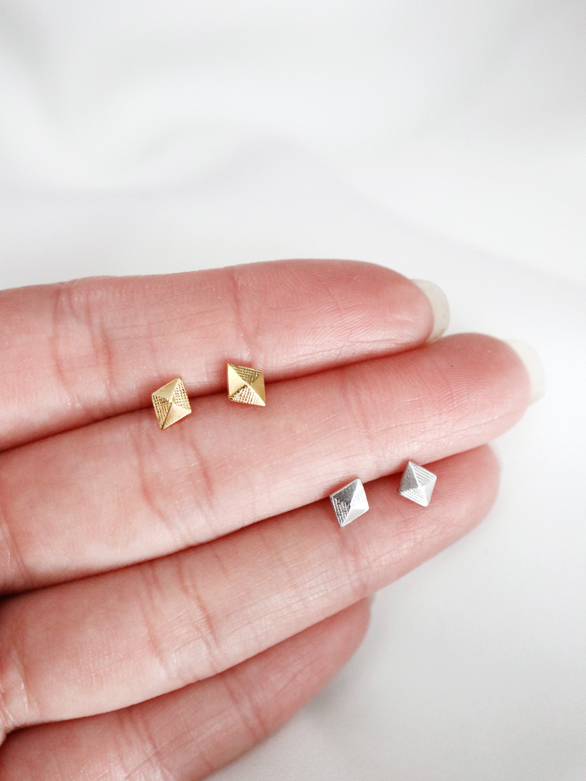 Pyramid Stud Earrings