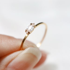 tiny marquis ring // silver or gold filled . marquise stacking ring . minimal stacking ring . gold marquis ring . faux diamond gemstone