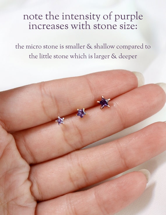 Light Purple Cubic Zirconia Rhodium Stud Earrings Nontarnish - February Light Purple Cubic Zirconia Rhodium Stud Earrings Nontarnish - February