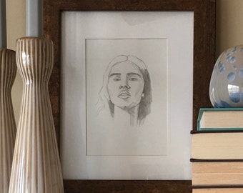 Portrait study - pencil sketch, original drawing, woman’s face