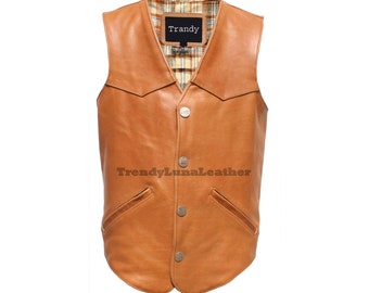 Leather Vest, Brown Leather Vest, Sheepskin Vest Slim Fit Motorcycle Vest, Vintage Leather Vest, Leather Vest Men, racing jacket, waistcoat