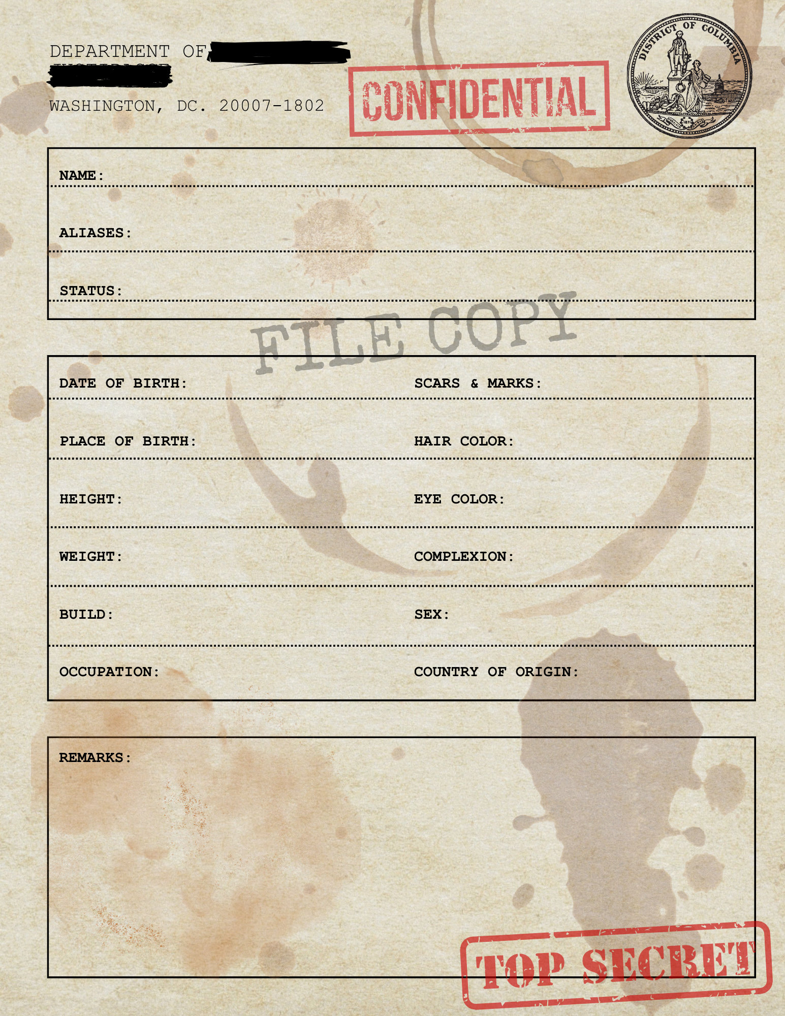 Editable Spy Dossier Mission Brief PDF Template Digital Download Editable Spy Dossier Mission Brief PDF Template Digital Download